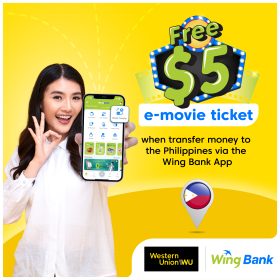 Special offer from Western Union! Transfer money to the Philippines and get a $5 E-legend movie ticket.